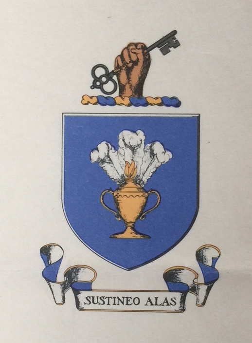 The crest of the USAAF's Technical Training Command, from the back cover of the Christmas Menu. "Sustineo Alas" translates as "I sustain the wings," which was also the name of a radio music show hosted by AAF Major Glenn Miller. It references the ph…